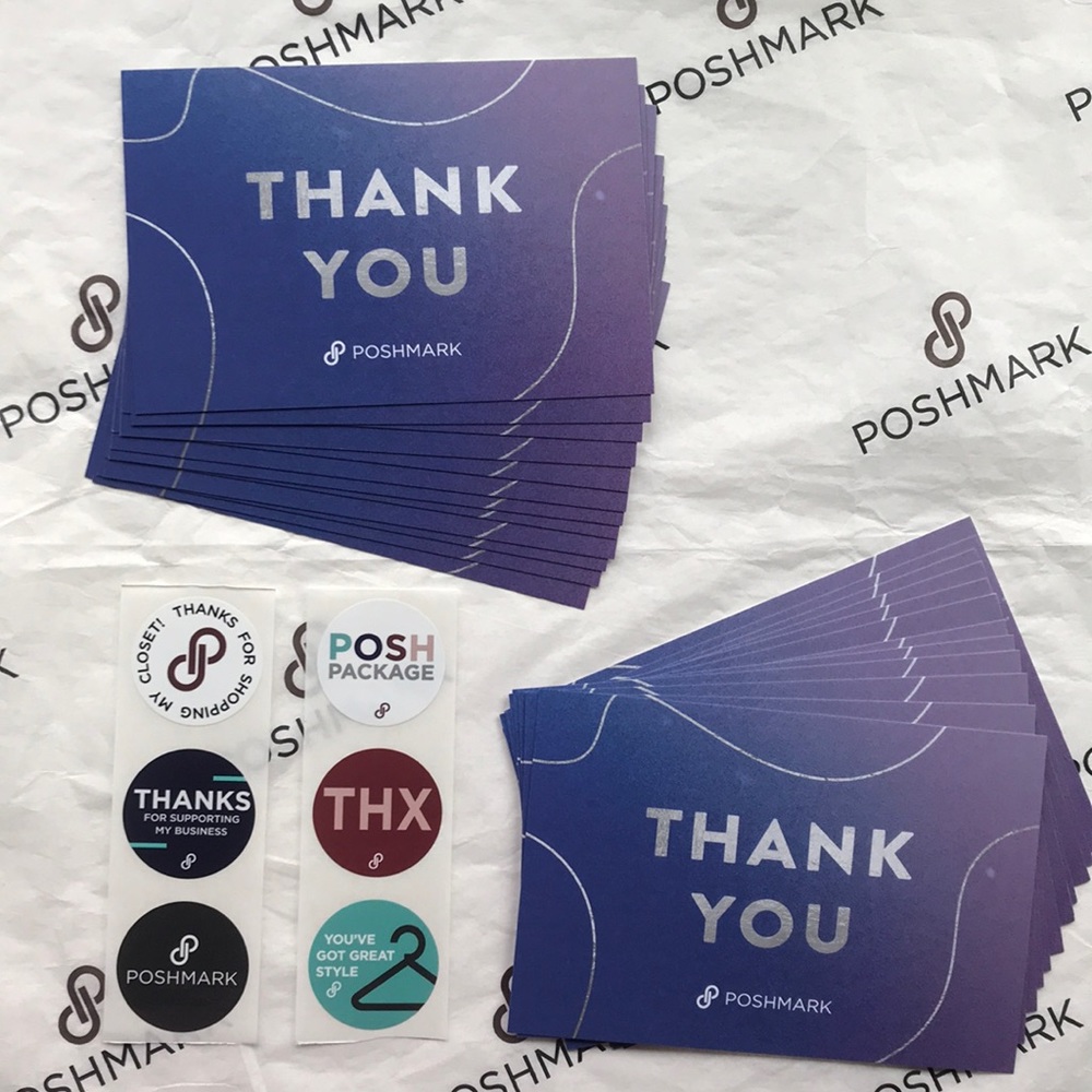 Poshmark Thank You Cards & Stickers bundle NEW